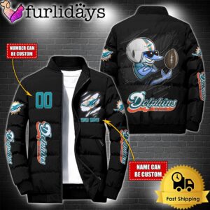 Personalized NFL Miami Dolphins Mascot Puffer Jacket