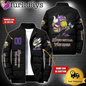 Personalized NFL Minnesota Vikings Mascot Puffer Jacket