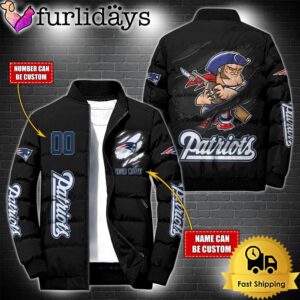 Personalized NFL New England Patriots Mascot Puffer Jacket