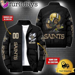 Personalized NFL New Orleans Saints Mascot Puffer Jacket