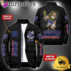 Personalized NFL New York Giants Mascot Puffer Jacket