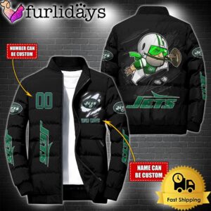 Personalized NFL New York Jets Mascot Puffer Jacket