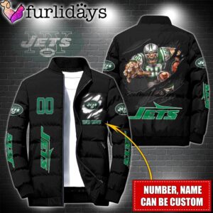 Personalized NFL New York Jets Warrior Mascot Puffer Jacket