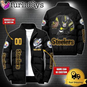 Personalized NFL Pittsburgh Steelers Mascot Puffer Jacket