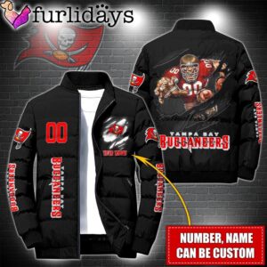 Personalized NFL Tampa Bay Buccaneers Warrior Mascot Puffer Jacket