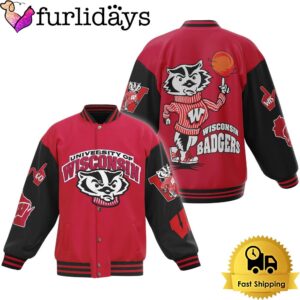 Wisconsin Badgers Football Mascot Baseball Jacket