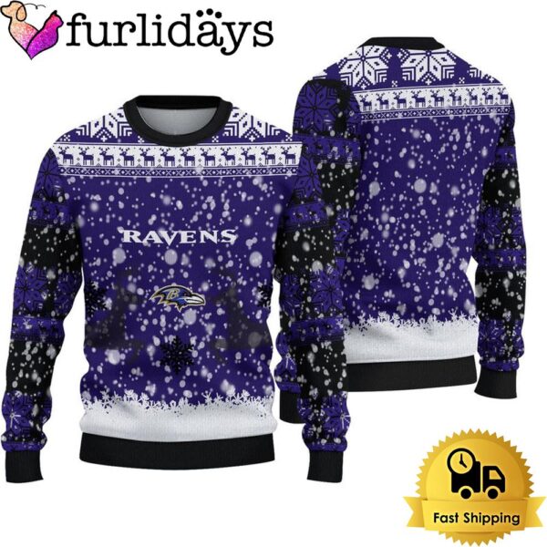 Baltimore Ravens Reindeer Football Ugly Christmas Sweater