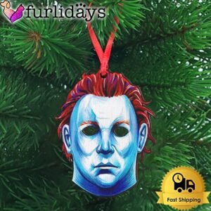 Blue Michael Mask Wooden Ornament