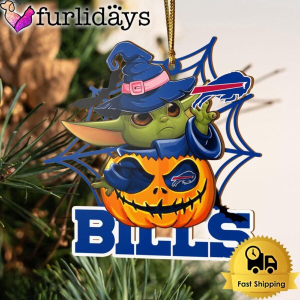 Buffalo Bills Baby Yoda Pumpkin Halloween Ornament