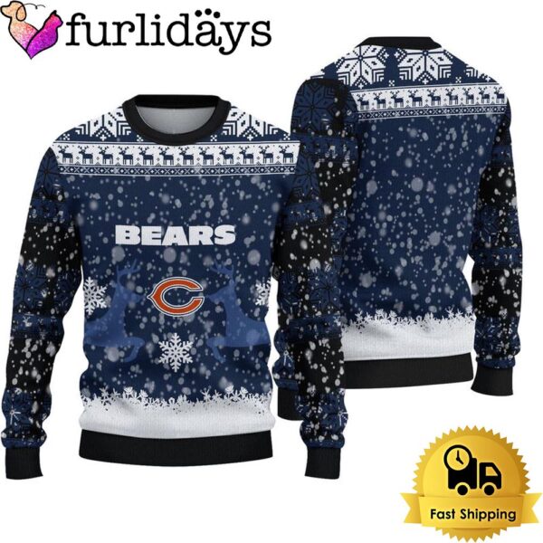 Chicago Bears Reindeer Football Ugly Christmas Sweater