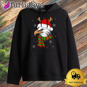 Christmas Eagle Patriotic Bald Eagle With Santa Hat Hoodie