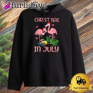 Christmas In July Pink Flamingo Wearing…