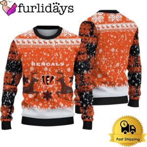 Cincinnati Bengals Reindeer Football Ugly Christmas…