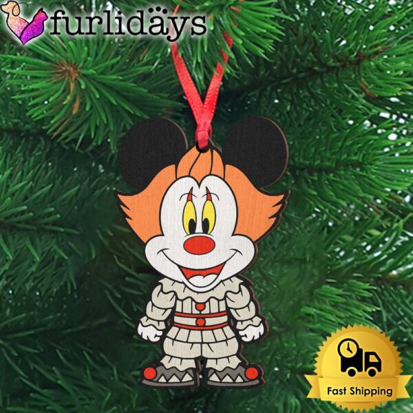 Clown Mouse Wooden Ornament