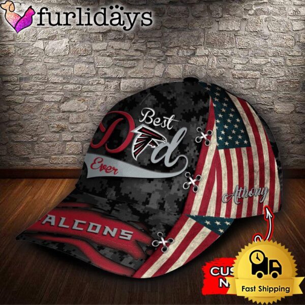 Custom NFL Atlanta Falcons Best Dad All Over Print 3D Classic Cap