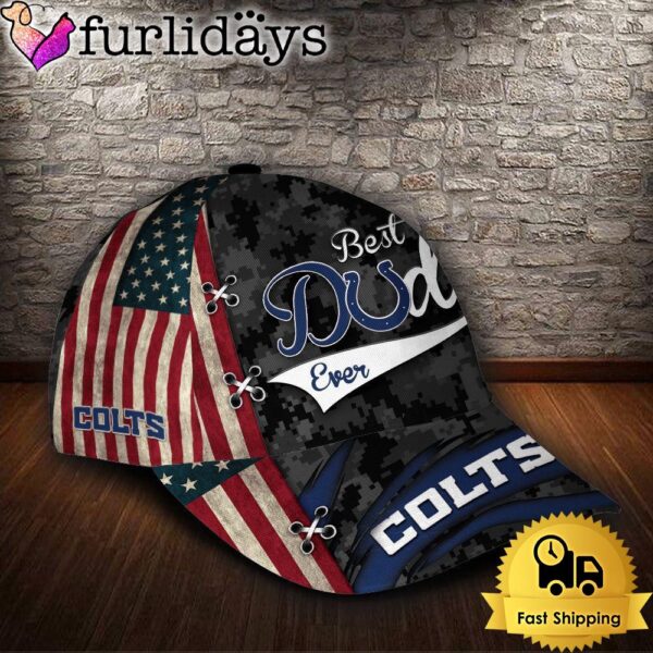 Custom NFL Indianapolis Colts Best Dad All Over Print 3D Classic Cap