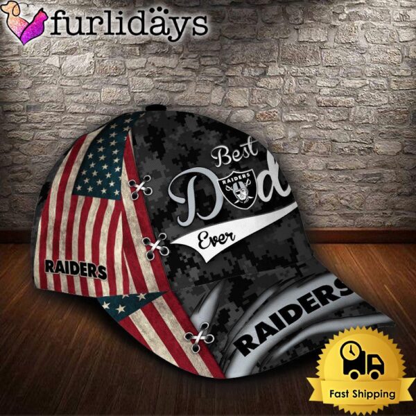 Custom NFL Las Vegas Raiders Best Dad All Over Print 3D Classic Cap