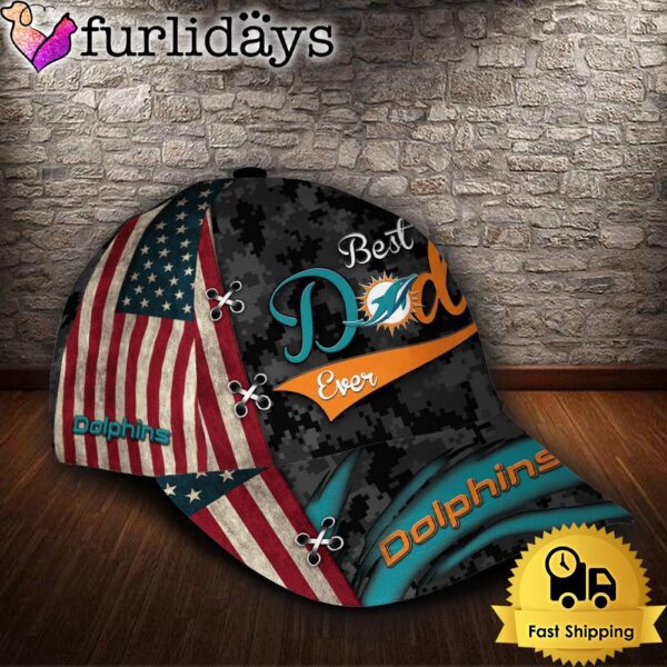 Custom NFL Miami Dolphins Best Dad Ever All Over Print 3D Classic Cap