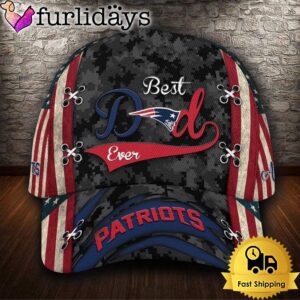 Custom NFL New England Patriots Best Dad All Over Print 3D Baseball Cap