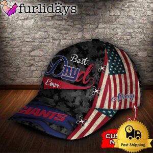 Custom NFL New York Giants Best Dad USA Flag All Over Print 3D Classic Cap