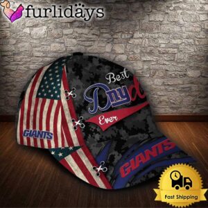 Custom NFL New York Giants Best Dad USA Flag All Over Print 3D Classic Cap