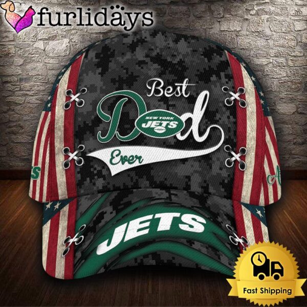 Custom NFL New York Jets Best Dad Camo All Over Print 3D Classic Cap