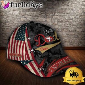 Custom NFL San Francisco 49Ers Best Dad USA Flag All Over Print 3D Baseball Cap