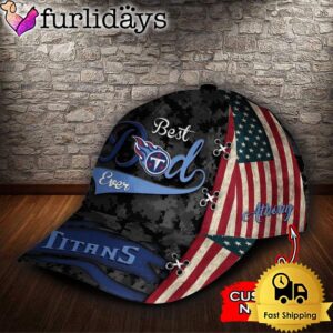 Custom NFL Tennessee Titans Best Dad Ever Camo Pattern All Over Print 3D Classic Cap