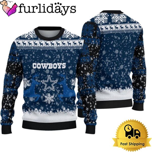 Dallas Cowboys Reindeer Football Ugly Christmas Sweater