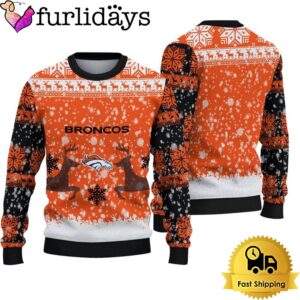 Denver Broncos Reindeer Football Ugly Christmas…