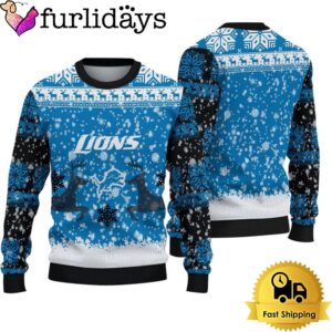 Detroit Lions Reindeer Football Ugly Christmas…