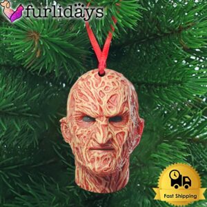 Freddy Krueger Head Wooden Ornament