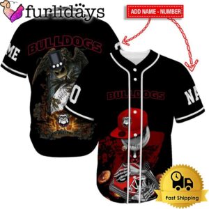 Georgia Bulldogs Skull Halloween Custom Name…