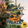 Green Bay Packers Baby Yoda Pumpkin Halloween Ornament