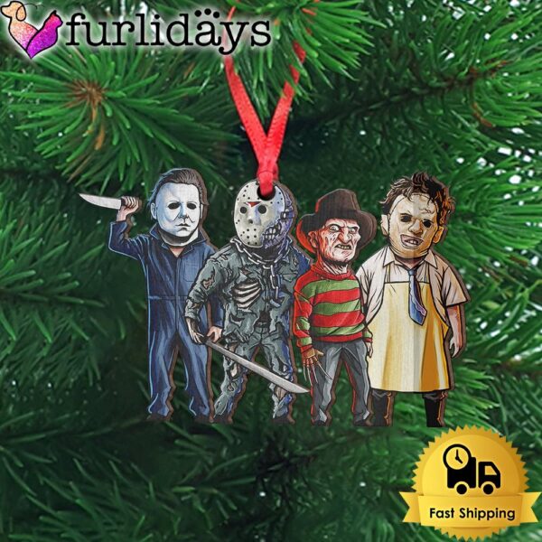 Horror Movies Gang Wooden Ornament