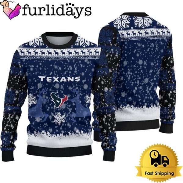 Houston Texans Reindeer Football Ugly Christmas Sweater