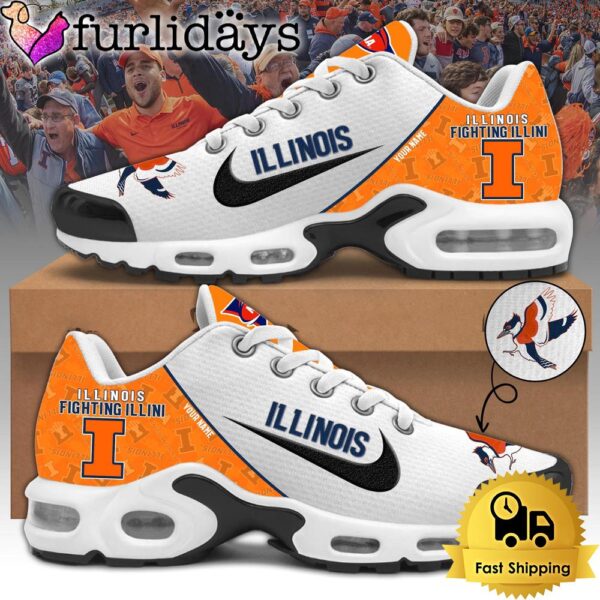 Illinois Fighting Football Mascot Symbol Custom Air Max Plus Shoes