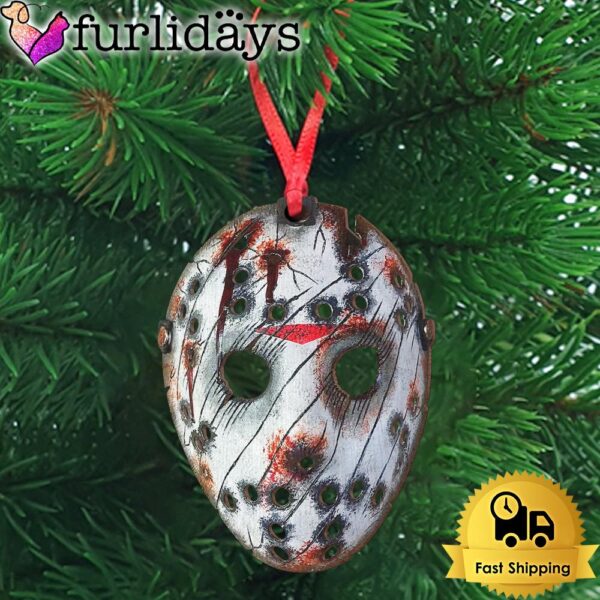 Jason Voorhees Mask Wooden Ornament