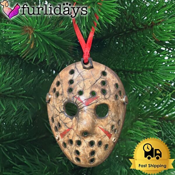 Jason Voorhees Old Mask Wooden Ornament