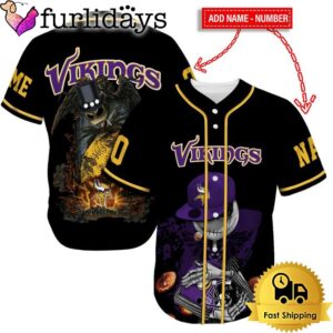 Minnesota Vikings Skull Halloween Custom Name…