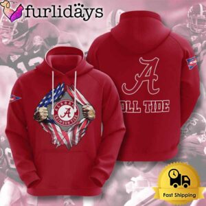 NCAA Alabama Crimson Tide American Flag…