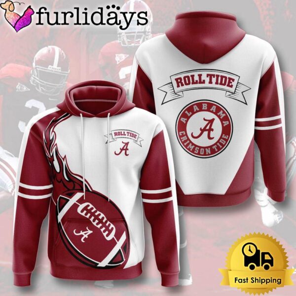 NCAA Alabama Crimson Tide Usa Football Logo 3D Hoodie