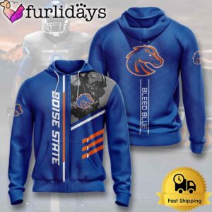 NCAA Boise State Broncos Usa Bleed Blue All Over Print Hoodie