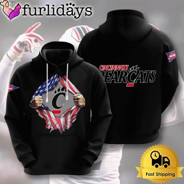 NCAA Cincinnati Bearcats American Flag 3D Hoodie