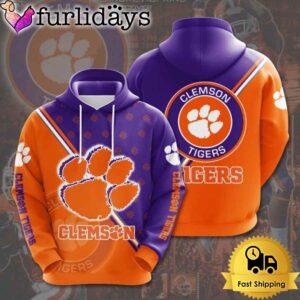 NCAA Clemson Tigers Football Logo Team 3D Hoodie