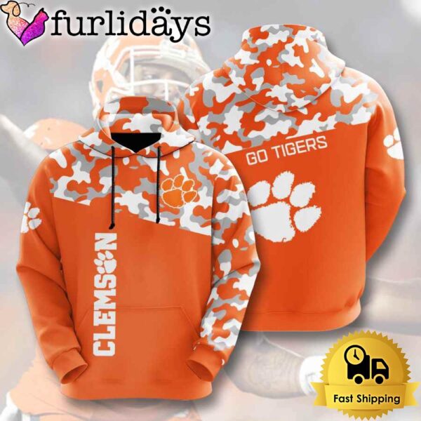 NCAA Clemson Tigers Usa Camo 3D Hoodie