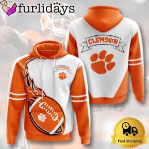 NCAA Clemson Tigers Usa Football Logo 3D Hoodie