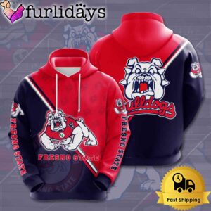 NCAA Fresno State Bulldogs Mascot Logo 3D Hoodie