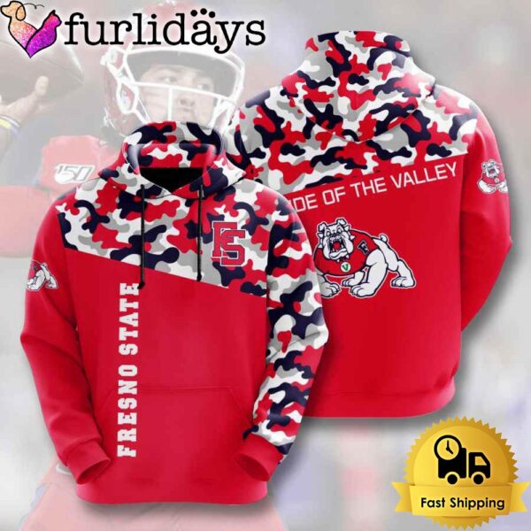 NCAA Fresno State Bulldogs Usa Camo 3D Hoodie