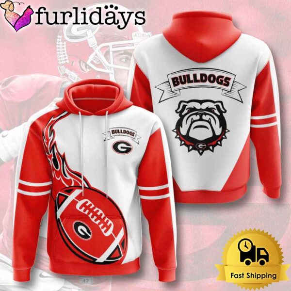 NCAA Georgia Bulldogs Football Logo Team 3D Hoodie